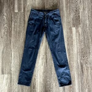 GUC Massimo Dutti Slim Fit Navy Trousers Mens 30x30.5 Cotton Stretch Chino Pants